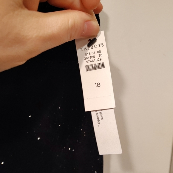 Talbots NWT Black Sparkle Corduroy Jegging Ankle Skinny Pants Sz 18 High Waist - Picture 4 of 8